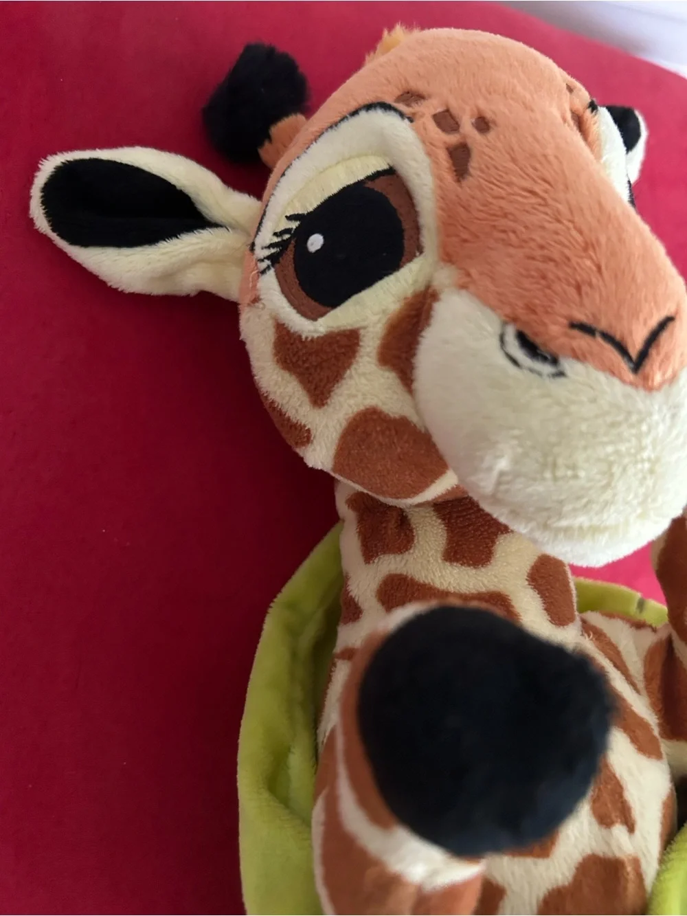 Disney Brown-and-Cream Giraffe Plush with Green Blanket